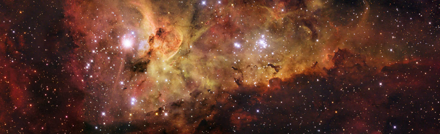 Images collected with the 1.5-m Danish telescope at ESO's La Silla Observatory of The Carina Nebula, a large bright nebula that surrounds several clusters of stars.