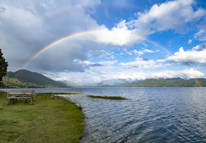 Chandra Chakradhar’s image of a rainbow over Rara Lake.