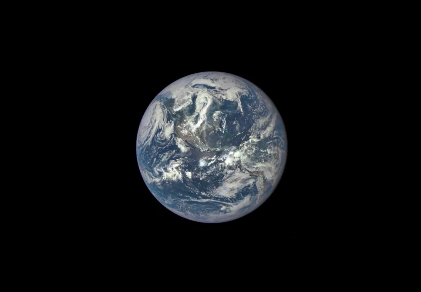 A NASA camera on the Deep Space Climate Observatory satellite has returned its first view of the entire sunlit side of Earth from one million miles away.