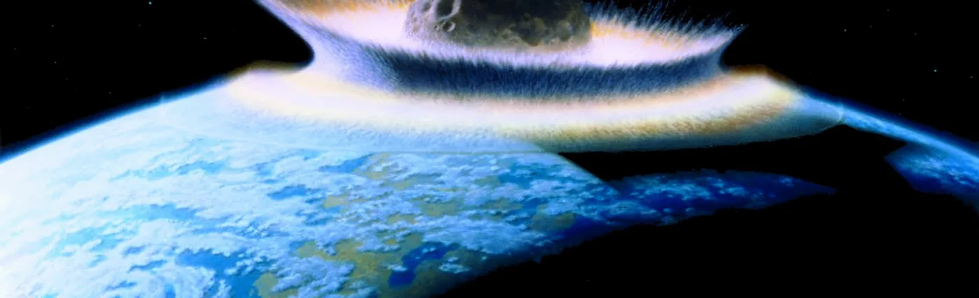 Planetoid crashing into primordial Earth