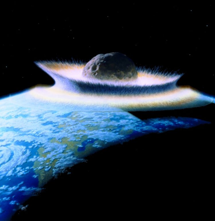 Planetoid crashing into primordial Earth