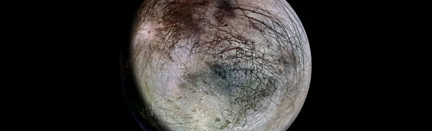 3,122 km smallest of the four Galilean moons - Made of silicate rock with a water-ice crust and probably an iron-nickel core - Striated by ice cracks likely with a water ocean beneath, which could conceivably harbor extraterrestrial life