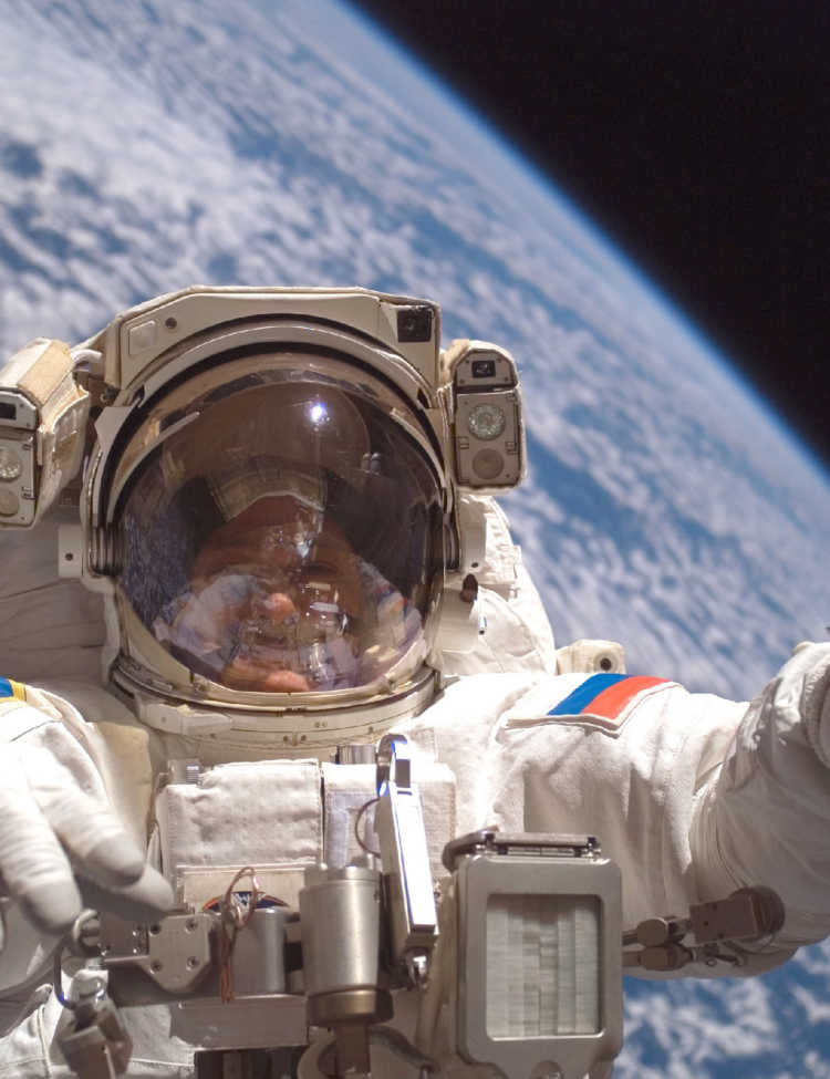 Cosmonaut Fyodor N. Yurchikhin, Expedition 15 commander representing Russia's Federal Space Agency, participates in a session of extravehicular activity (EVA) as construction continues on the International Space Station.