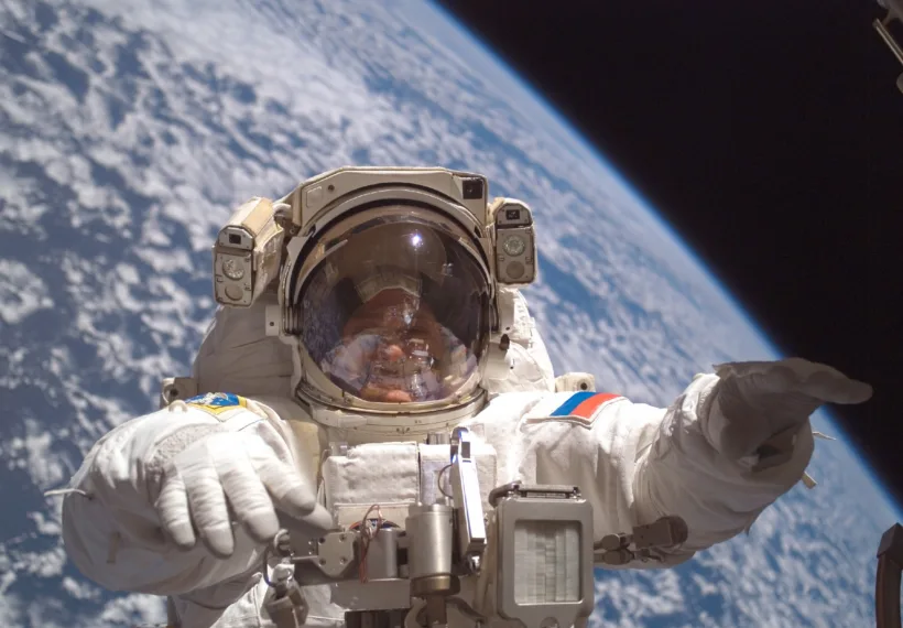 Cosmonaut Fyodor N. Yurchikhin, Expedition 15 commander representing Russia's Federal Space Agency, participates in a session of extravehicular activity (EVA) as construction continues on the International Space Station.