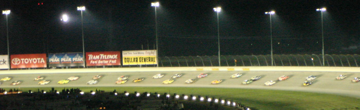 Brandon Zeman’s photo of racecars on a track.