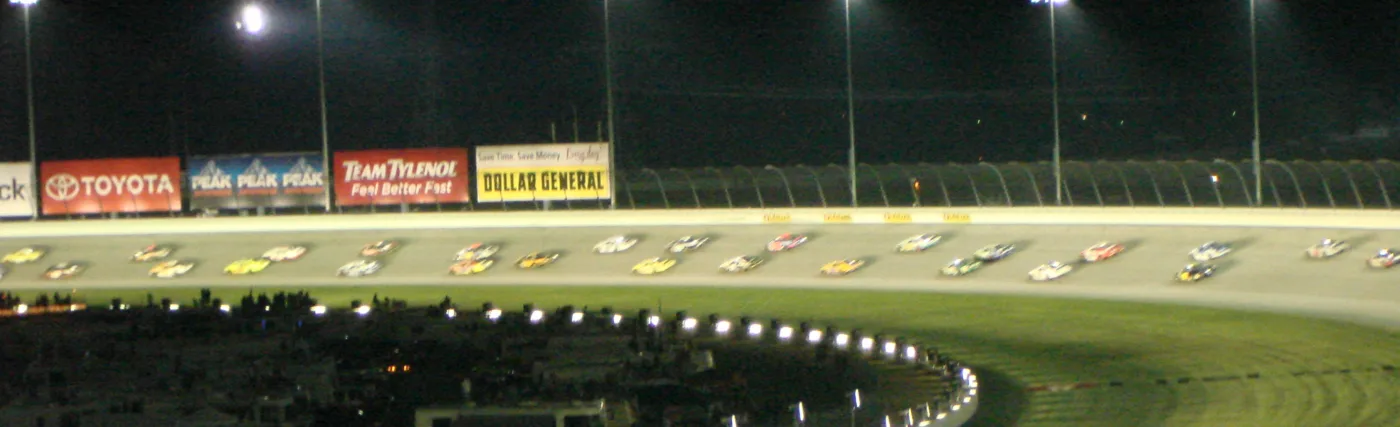 Brandon Zeman’s photo of racecars on a track.