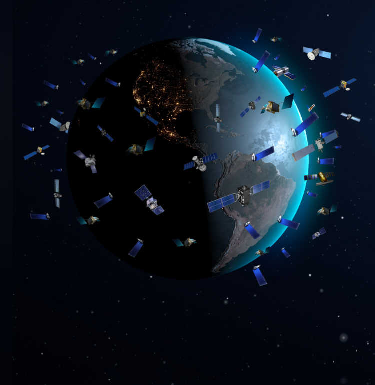 NOIRLab/NSF/AURA/P. Marenfeld’s image of many satellites orbiting Earth.