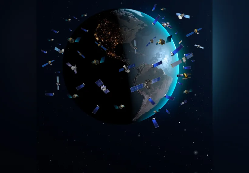 NOIRLab/NSF/AURA/P. Marenfeld’s image of many satellites orbiting Earth.