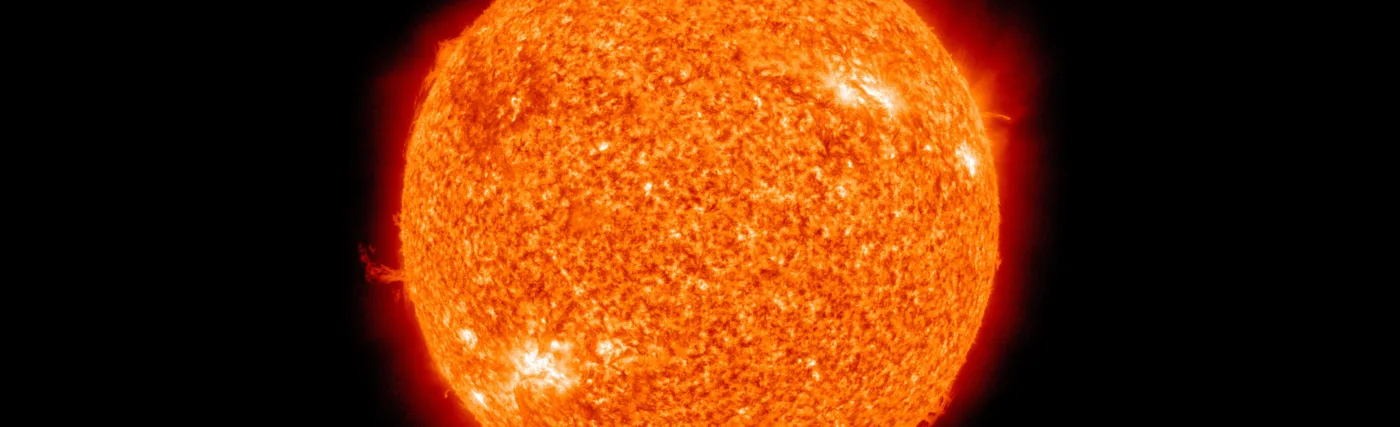 The Sun photographed at 304 angstroms by the Atmospheric Imaging Assembly (AIA 304) of NASA's Solar Dynamics Observatory (SDO). This is a false-color image of the Sun observed in the extreme ultraviolet region of the spectrum.