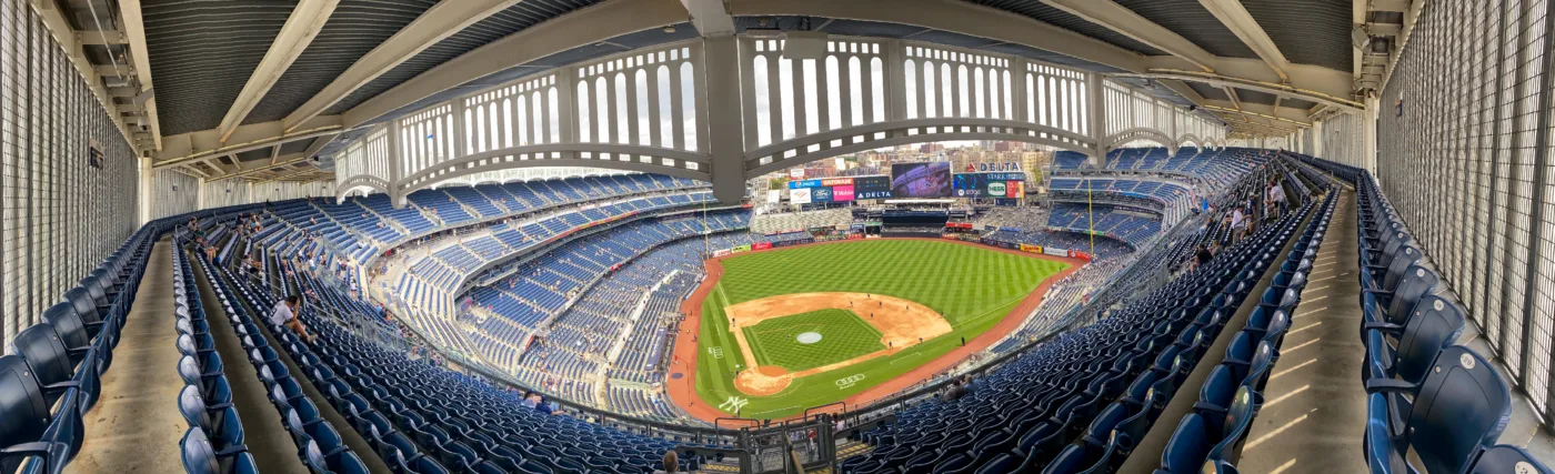 A Panorama from the upper deck of Yankee Stadium.
