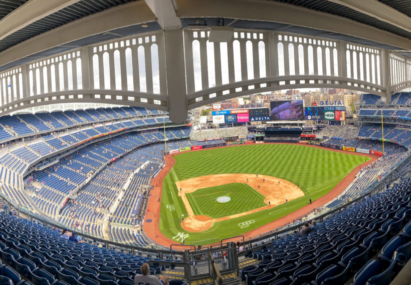 A Panorama from the upper deck of Yankee Stadium.