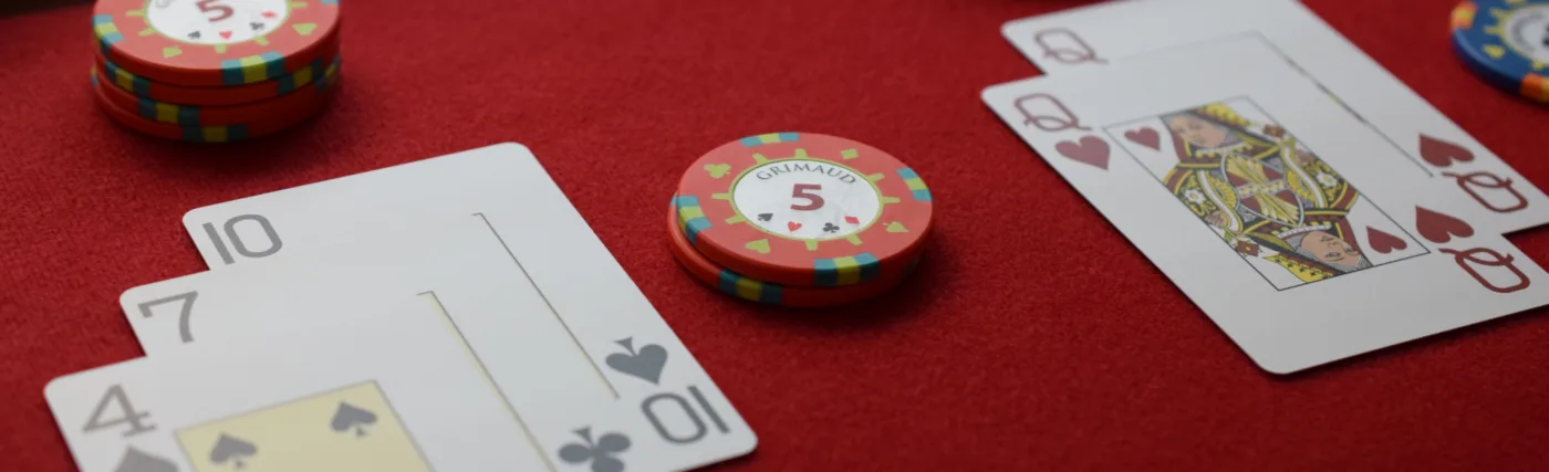 Close-up of a private Blackjack game.