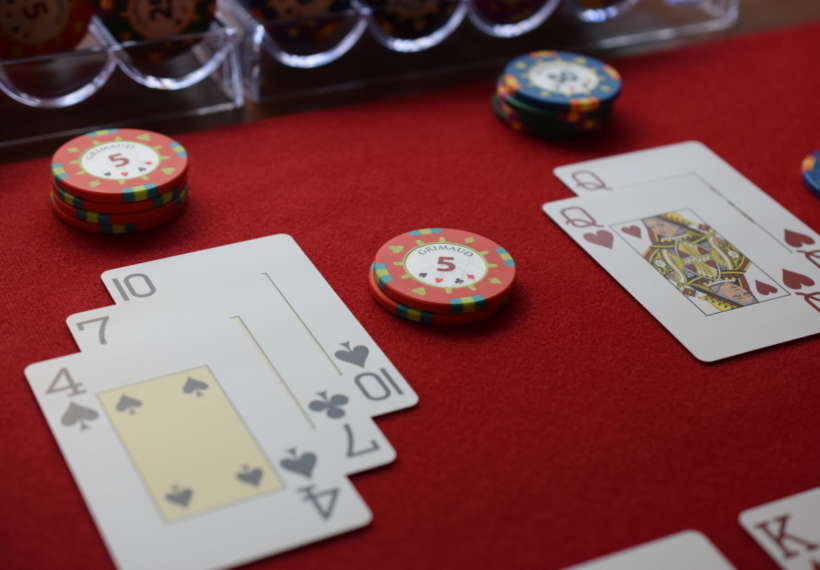 Close-up of a private Blackjack game.