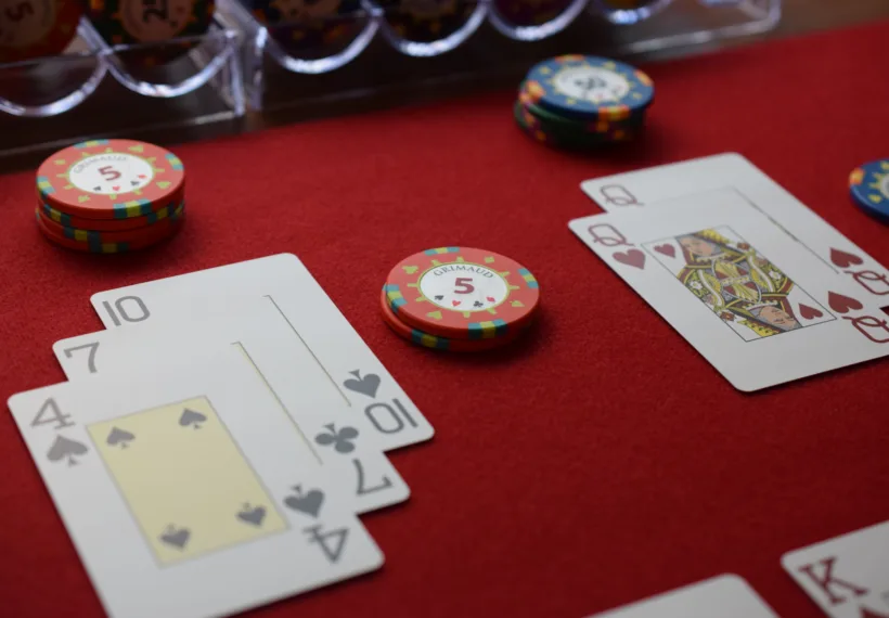 Close-up of a private Blackjack game.