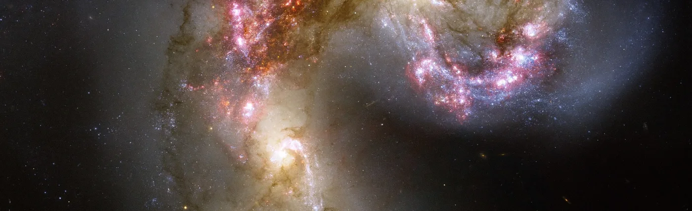 This NASA Hubble Space Telescope image of the Antennae galaxies (NGC 4038 & 4039) is the sharpest yet of this merging pair of galaxies. During the course of the collision, billions of stars will be formed.