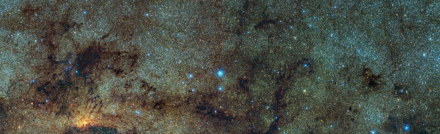 This image, captured with the VISTA infrared survey telescope, as part of the Variables in the Via Lactea (VVV) ESO public survey, shows the central part of the Milky Way. While normally hidden behind obscuring dust, the infrared capabilities of VISTA allow to study the stars close to the galactic centre.