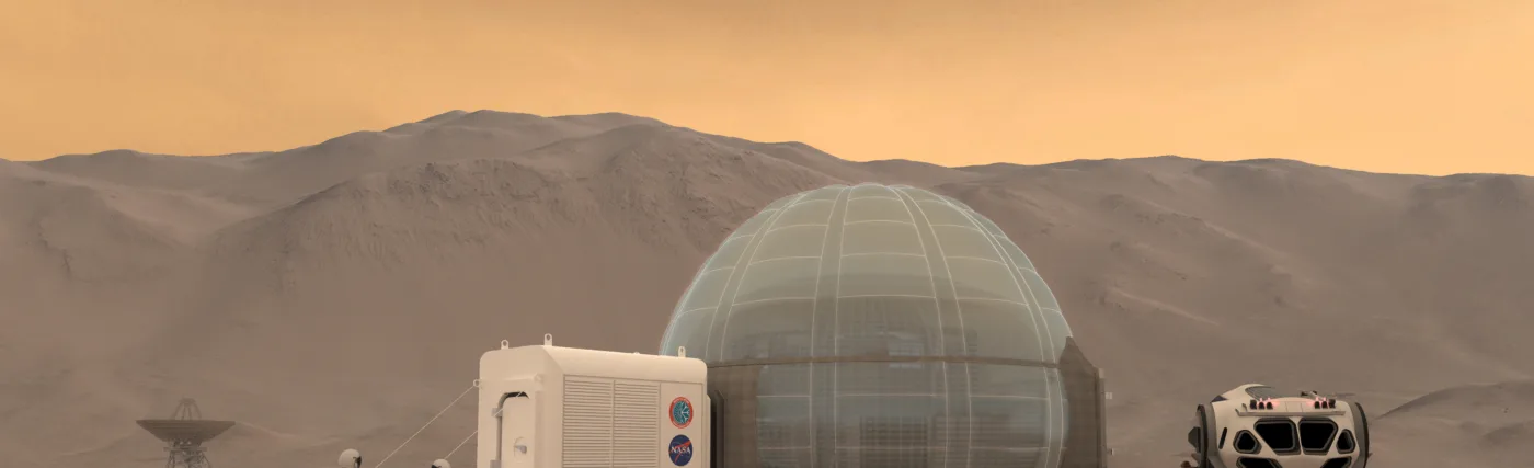 An artist's rendering of the Mars Ice Home concept.