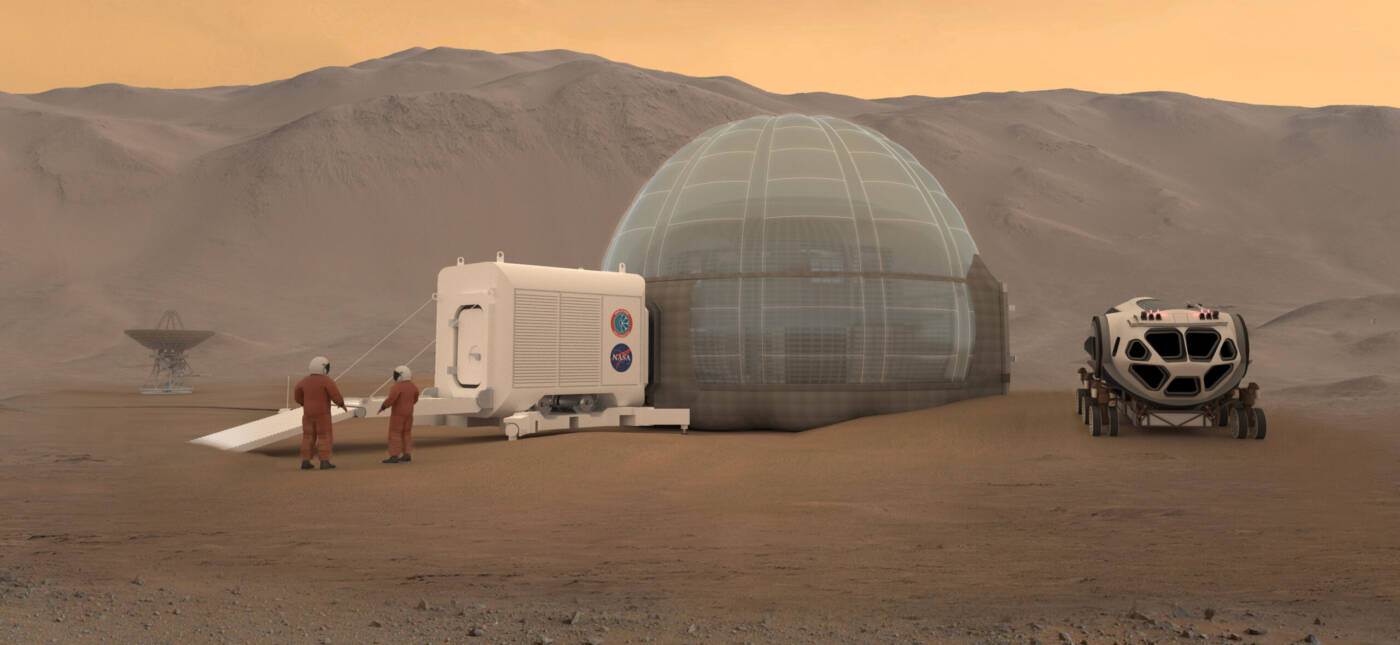 An artist's rendering of the Mars Ice Home concept.