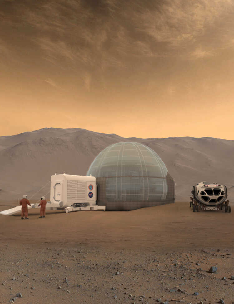 An artist's rendering of the Mars Ice Home concept.