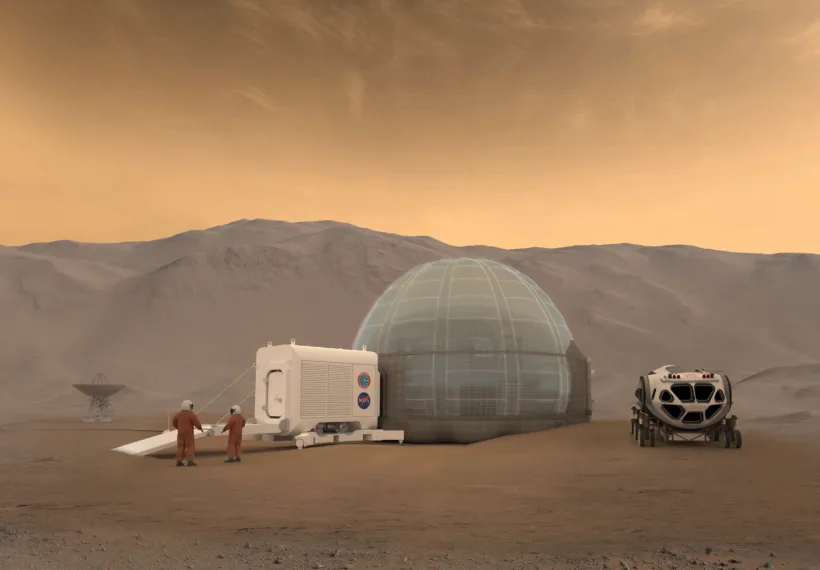 An artist's rendering of the Mars Ice Home concept.