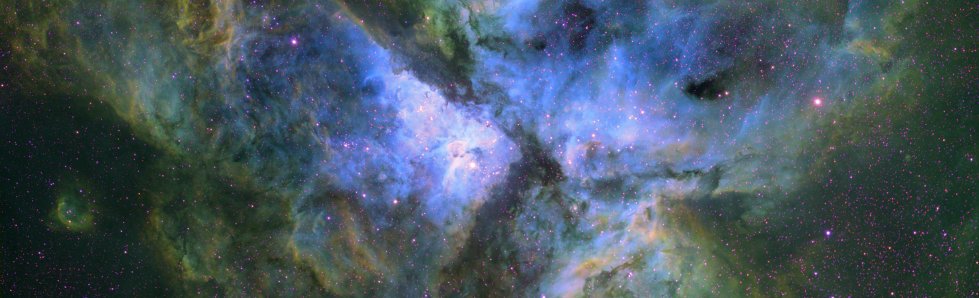 the Carina nebula in mono/narrowband