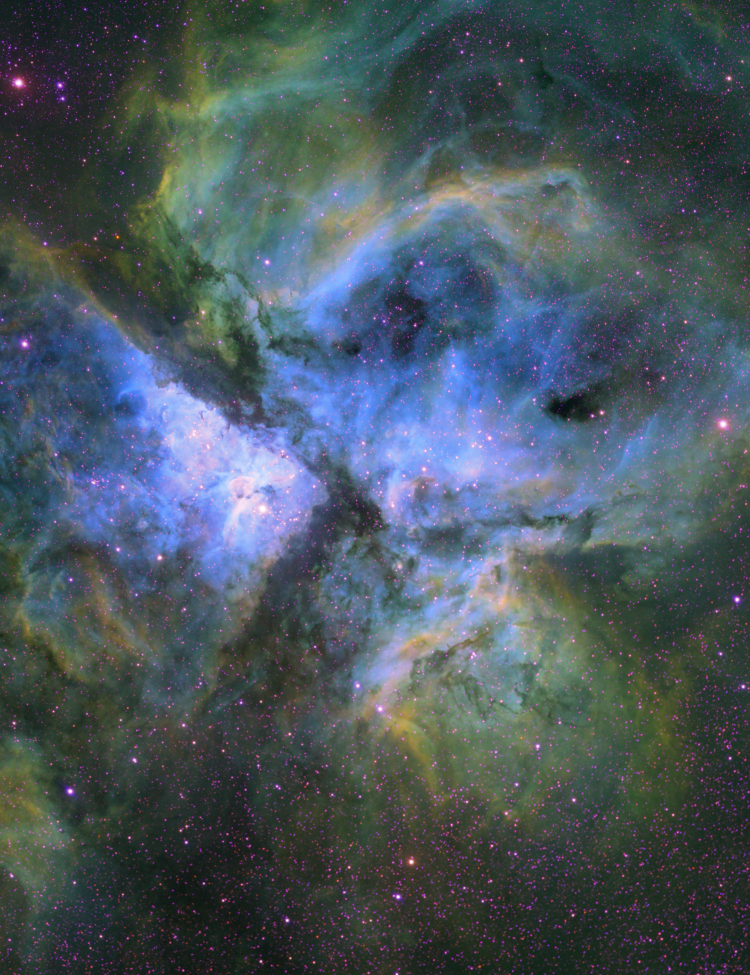 the Carina nebula in mono/narrowband