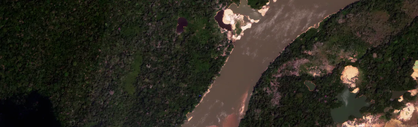 Image of Illegal Gold Mine located in the Amazon Basin in Roraima Brazil