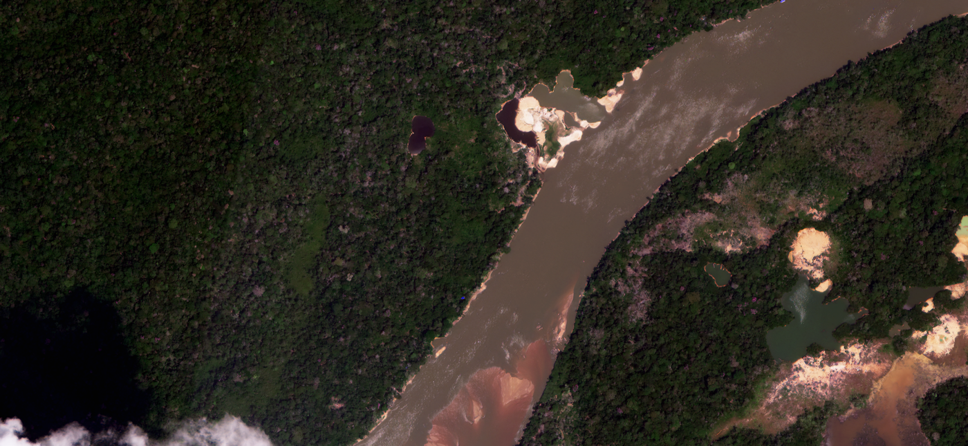Image of Illegal Gold Mine located in the Amazon Basin in Roraima Brazil