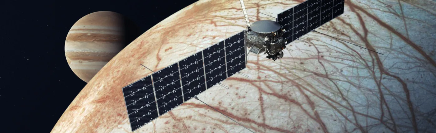 Artist Rendering of Europa Clipper Orbiting Jupiter