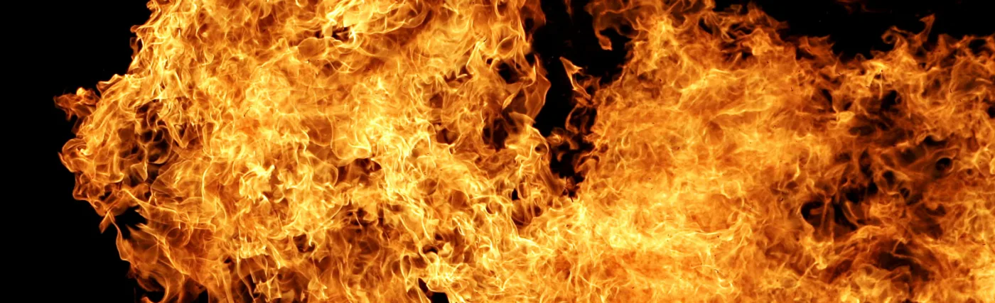 Fire generated by a burning weed. No use of petrol.