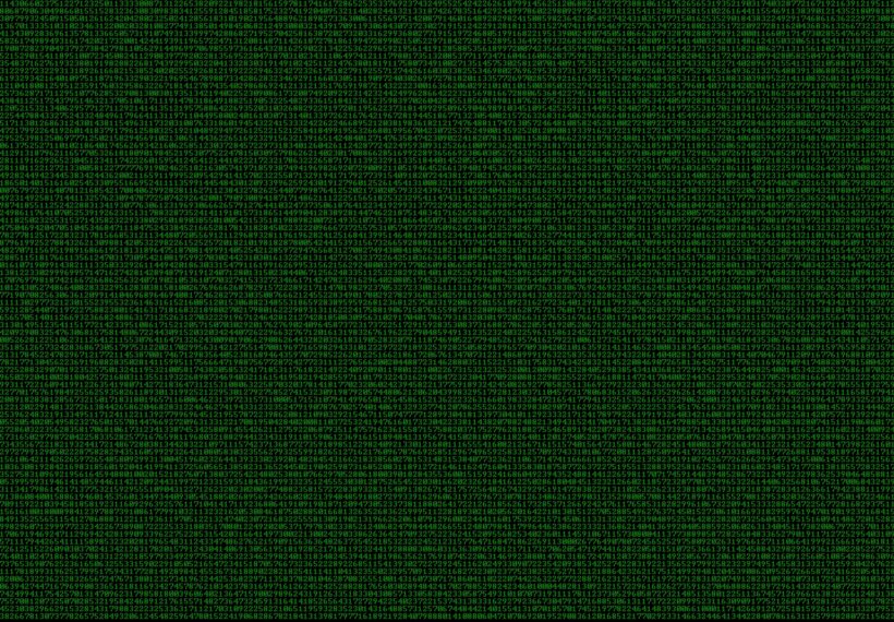 Randomly generated numbers in green text set to a black background.