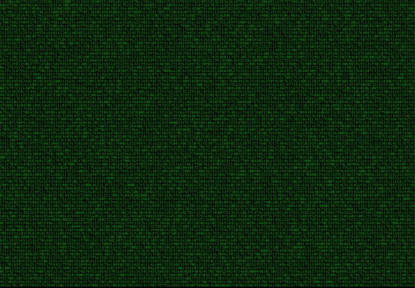 Randomly generated numbers in green text set to a black background.