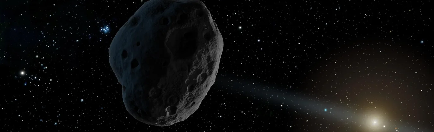 An artist's rendition of 2016 WF9 as it passes Jupiter's orbit inbound toward the sun.