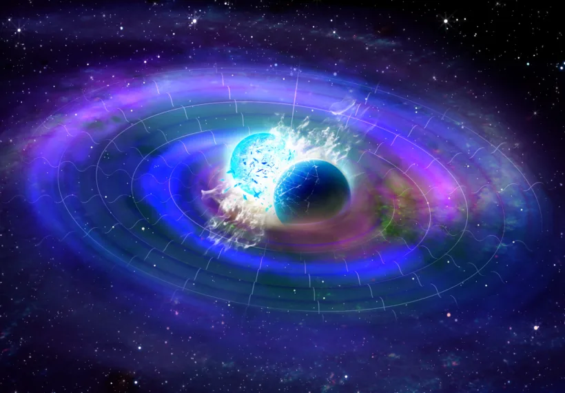 An artist's impression of gravitational waves.