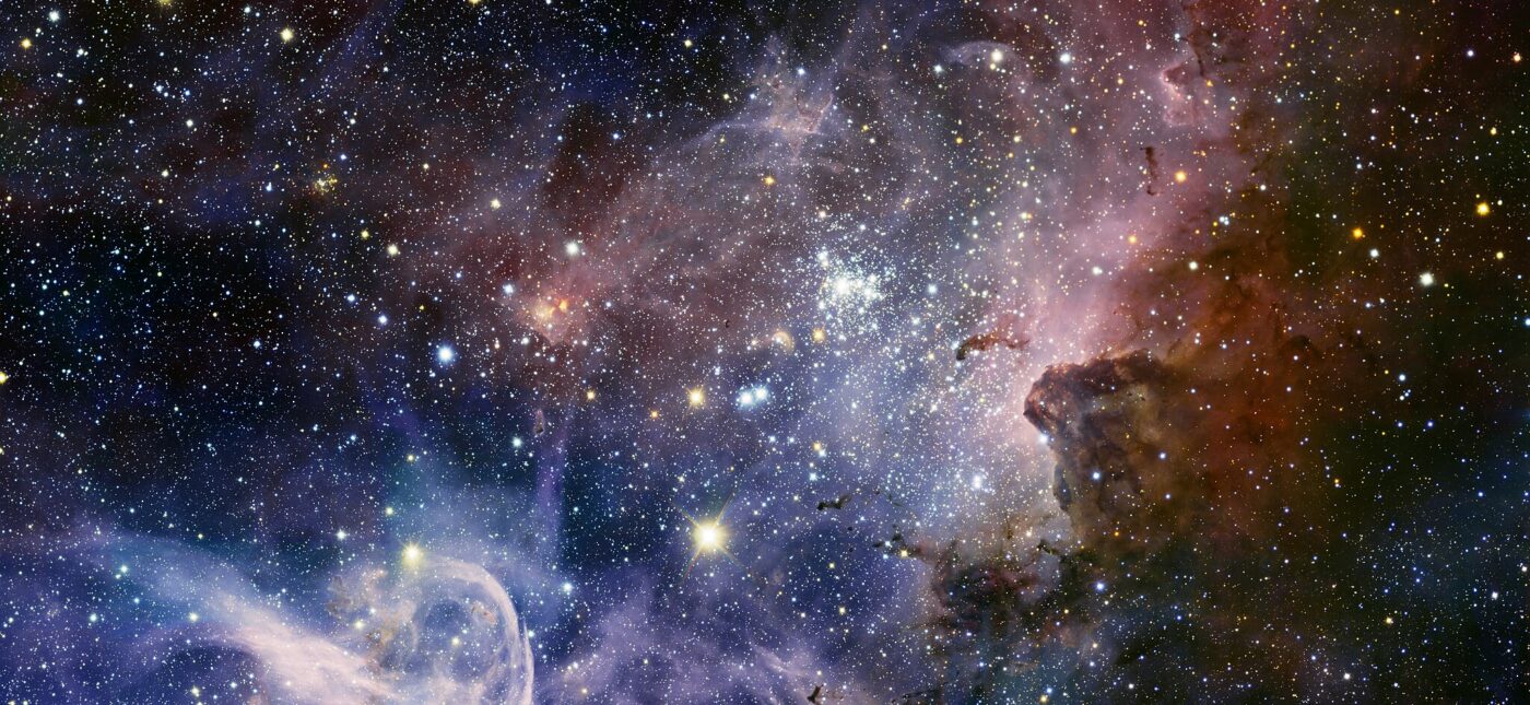 This broad panorama of the Carina Nebula, a region of massive star formation in the southern skies, was taken in infrared light using the HAWK-I camera on ESO’s Very Large Telescope. Many previously hidden features, scattered across a spectacular celestial landscape of gas, dust and young stars, have emerged.