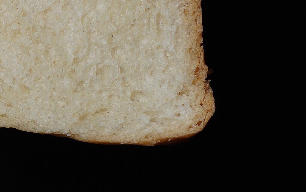 Close up of toast bread on neutral background