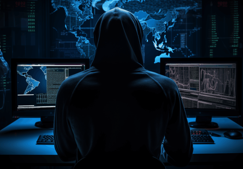 A concept image of a hacker at work in a dark room. The image was created for a piece of content but has since been released for use under a Creative Commons License. In other words, We invite you to use the image freely with attribution in the form of a link to the copyright holder's website at https:.//www.microbizmag.co.uk