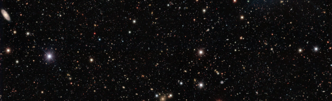 A deep image from the Dark Energy Survey showing the field covered by one of the individual detectors in the Dark Energy Camera.