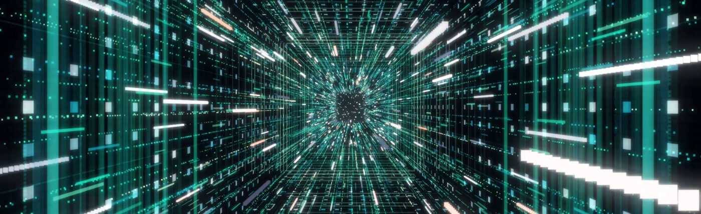 Still Image of Abstract Creative Cosmic Background Hyper Jump Into Another Galaxy Through The Green Tunnel Animation Speed Of Light Neon Glowing Rays