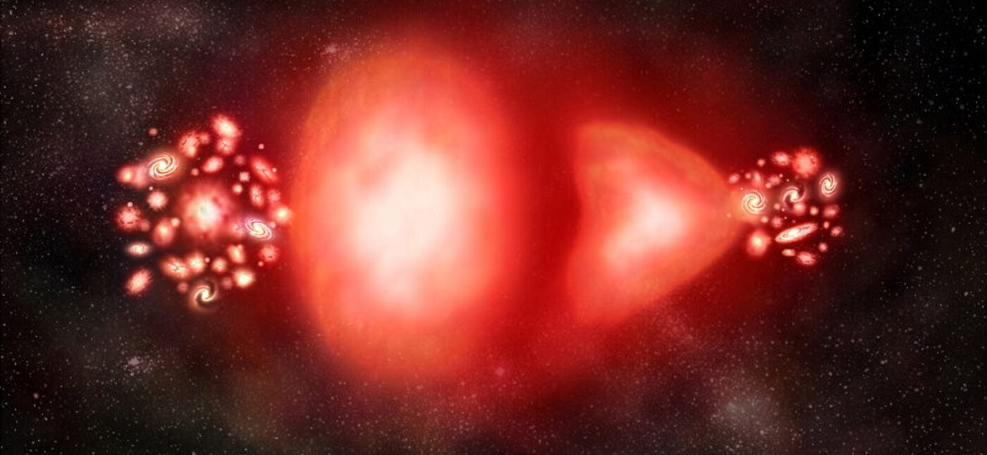 Illustration of Antimatter/Matter Annihilation Antimatter is made up of elementary particles that have the same masses as their corresponding matter counterparts but the opposite charges and magnetic properties. This illustration shows what happens when a particle of antimatter collides with one of matter