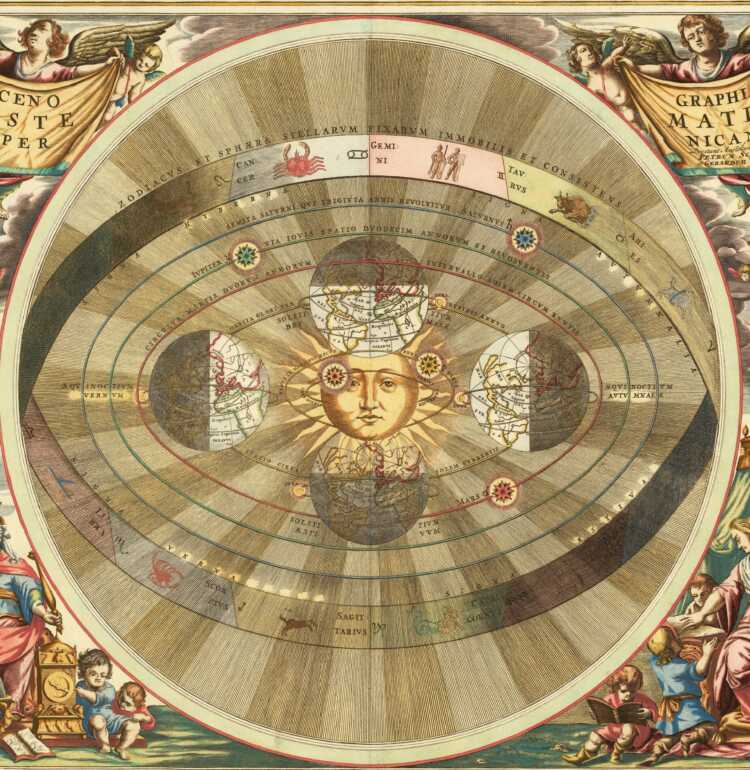 Celarius’ chart illustrating Copernicus’ heliocentric model of the universe