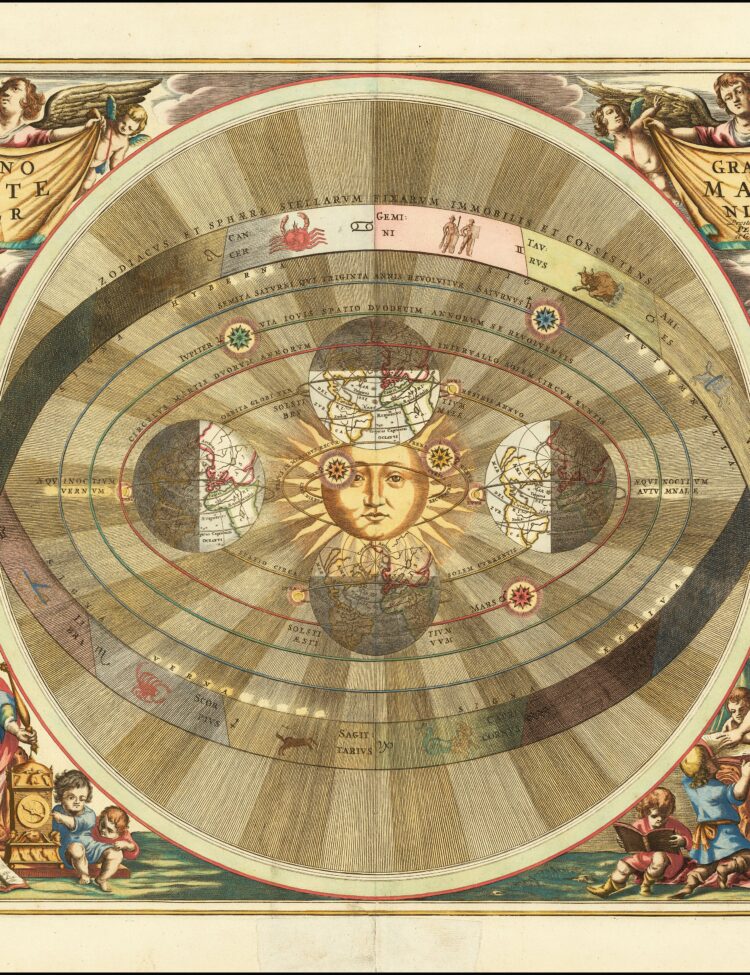 Celarius’ chart illustrating Copernicus’ heliocentric model of the universe