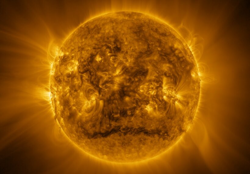 Five years into its mission, Solar Orbiter stuns again with this detailed view of the Sun. What you see is the Sun’s million-degree hot atmosphere, called the corona, as it looks in ultraviolet light.