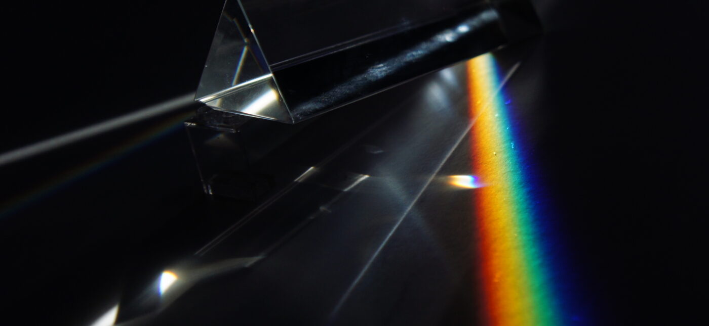 light is dispersed in seven colours by triangular prism