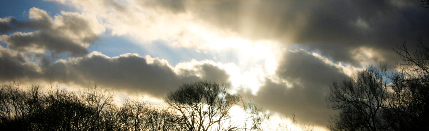 Rays of sun bursting through the clouds